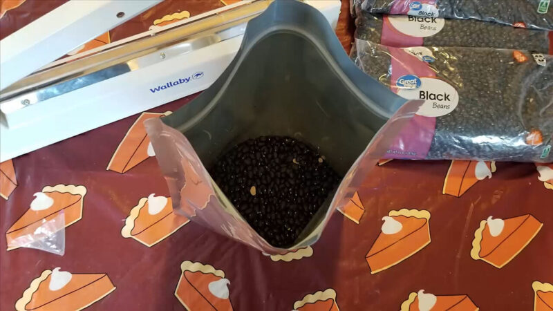 A bag of black beans