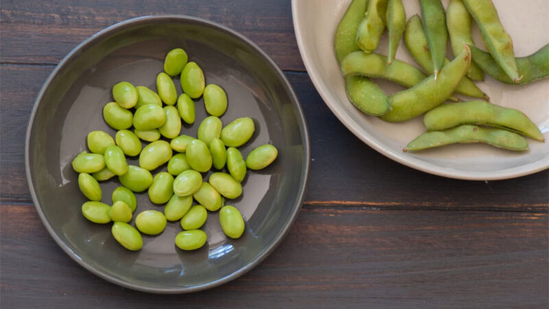 Edamame beans prepared for the dog's diet